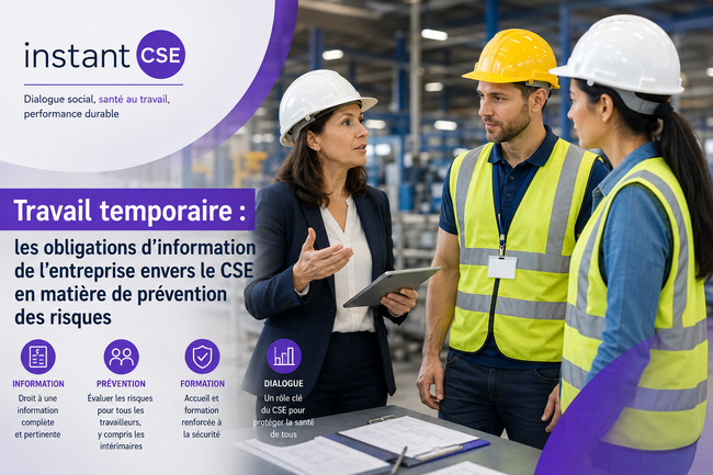 Travail temporaire : quelles informations l’entreprise doit-elle transmettre au CSE pour prévenir les risques professionnels ?