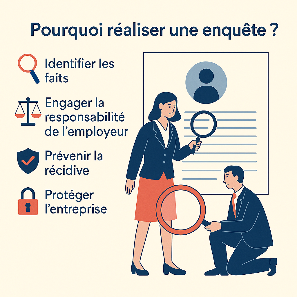 Enquête interne en cas de harcèlement moral, sexuel ou d’agissements sexistes