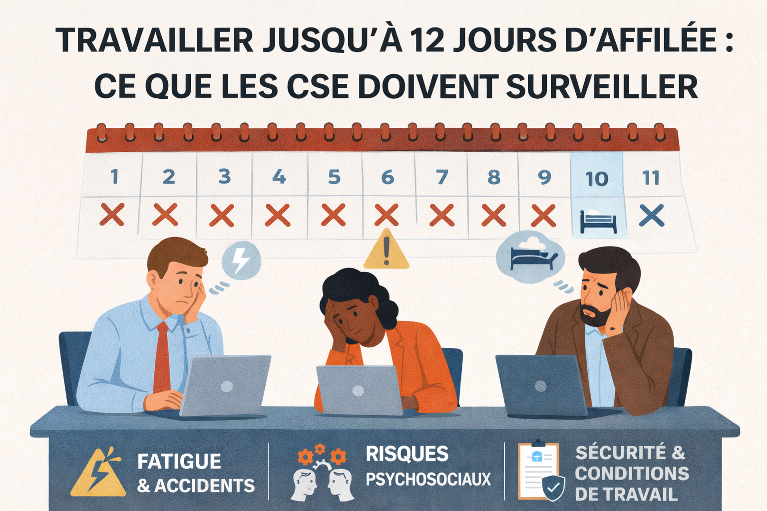Travailler jusqu’à 12 jours d’affilée : ce que la loi permet désormais… et ce que les CSE doivent impérativement contrôler