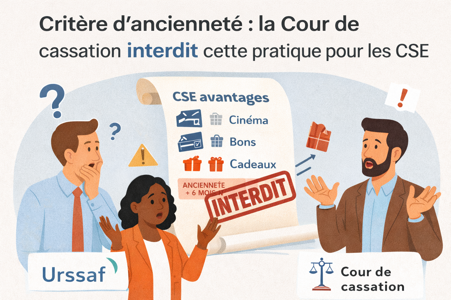 Avantages du CSE et critère d’ancienneté : la Cour de cassation met fin à une tolérance de l’Urssaf