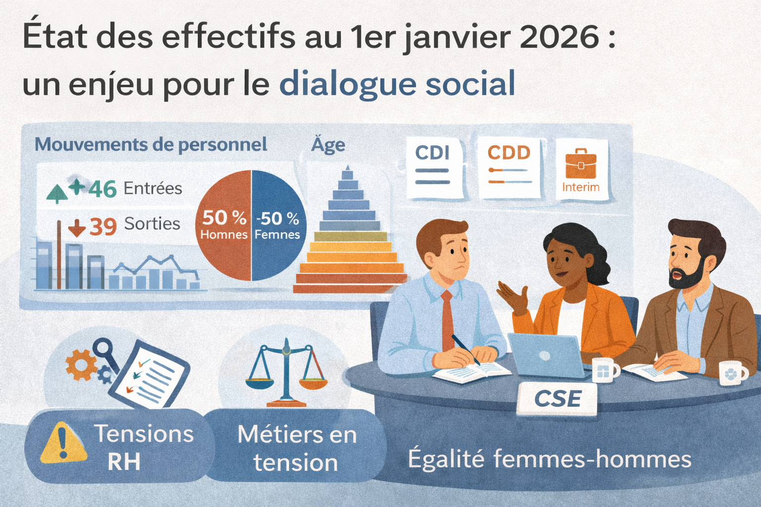 État des effectifs au 1er janvier 2026 : un indicateur clé pour le dialogue social