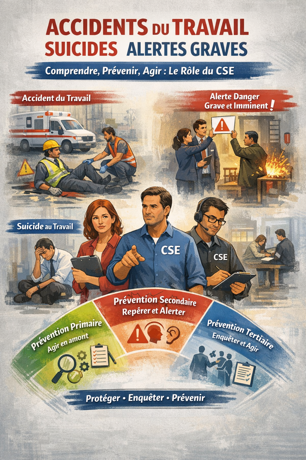 Accidents du travail, suicides, alertes graves : que doit faire le CSE ?