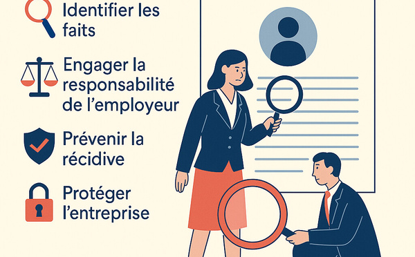 Enquête interne en cas de harcèlement moral, sexuel ou d’agissements sexistes